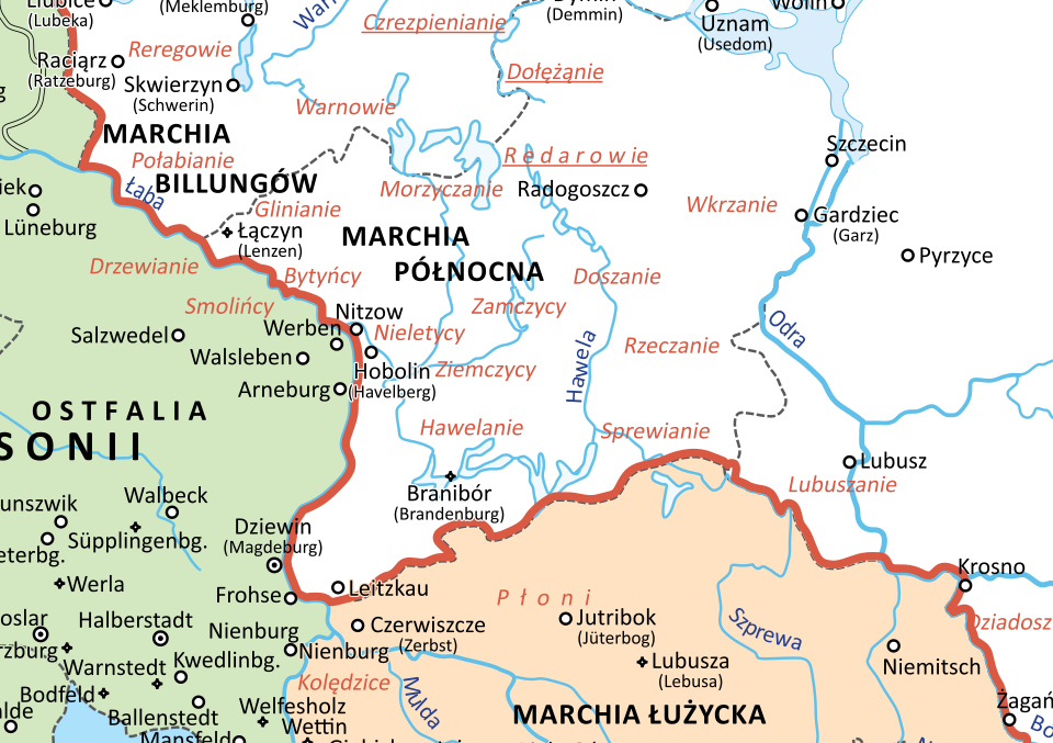 Rozsiedlenie i ważniejsze grody Wieletów